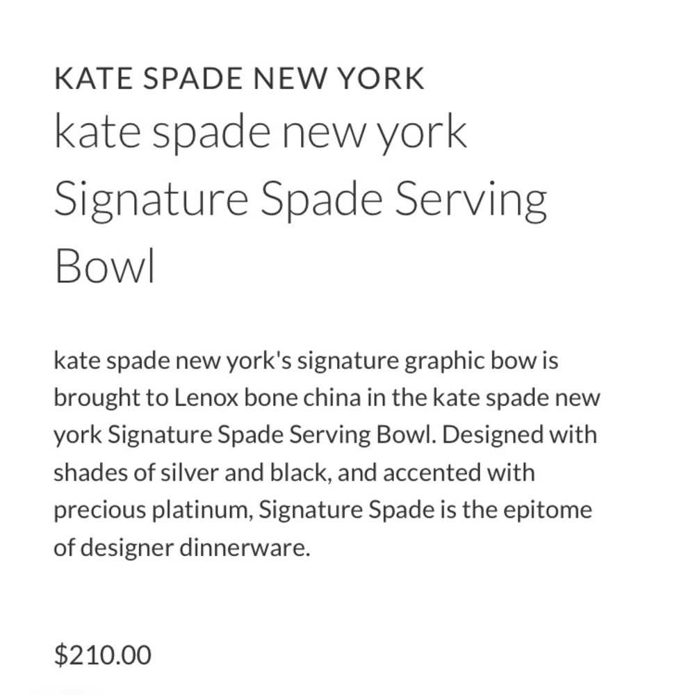 Kate Spade New York Signature Serving Bowl - Picture 3 of 7